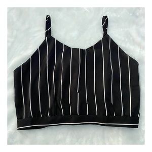 ❗️SALE❗️Black & White striped crop top